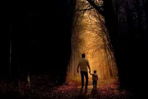 A father and a son.