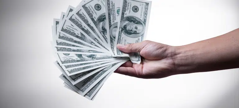 A person holding money